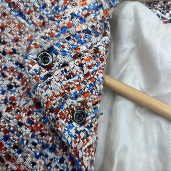 H&M Multi-Coloured Textured Blazer Jacket Women's 8 - Picture 9 of 12